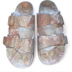 Hand-made Spray Paint Coated Sandals, SIZE: 9